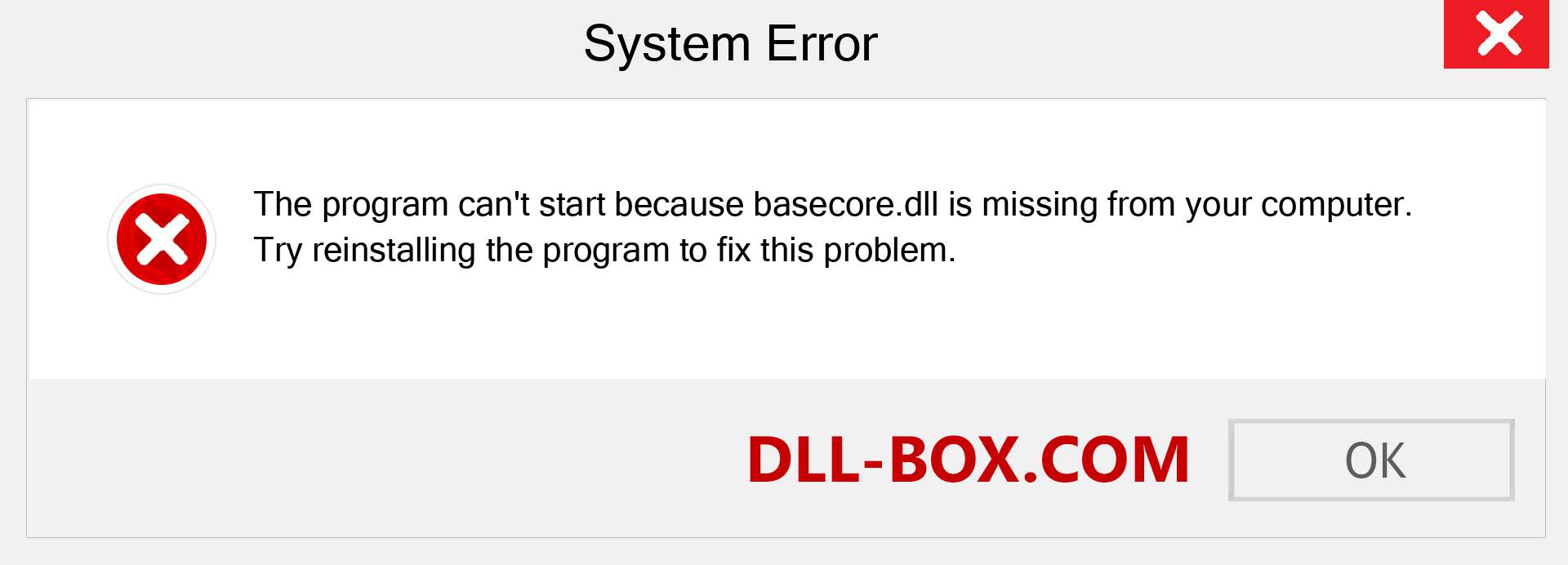  basecore.dll file is missing?. Download for Windows 7, 8, 10 - Fix  basecore dll Missing Error on Windows, photos, images
